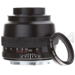  Voigtlander 90mm f/3.5 SL II Apo-Lanthar, CPU Integrated, Manual Close Focus Lens, Black, with Hood and Close-up Lens, for Canon EOS Mount Cameras 