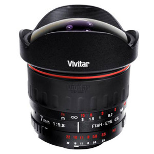  Vivitar 7mm F/3.5 Fish Eye Lens for Pentax, 7mm (0.27") Focal Length, 1' (0.30m) Min Focus Distance 