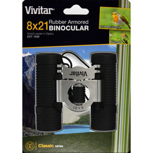  Vivitar CS-821 8x21mm Classic Series Weather Resistant Roof Prism Binocular with 7.2  Angle of View 