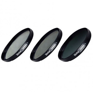  Vivitar 3-Piece UV/CPL/ND8 37mm Filter Kit 