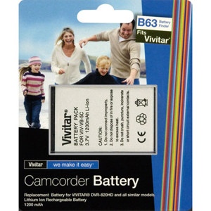 Vivitar Replacement Rechargeable Lithium Battery for DVR-820HD 1200mAh Capacity Thumbnail Image