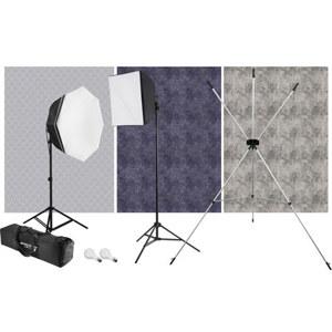 Westcott uLite 2-Light 1000-watt Photoflood Kit with X-Drop Stand and 3 Backdrops 