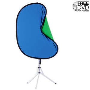  Westcott Illuminator Collapsible Disc Background Kit, 5' x 6', Chromakey Blue / Chromakey Green, 2-in-1 with Background Stand 