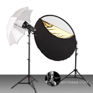  Westcott Strobelite Studio Kit, with One 150 Watt Second Monolight, Umbrella, Light Stand & 5-in-1 Reflector.*** FREE 7" Set of 4 Grids *** 