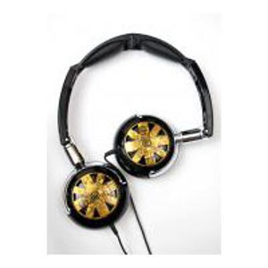 Wicked WI-8101 Tour Portable Stylish Folding Black with Gold Design Headphone: Picture 1 regular