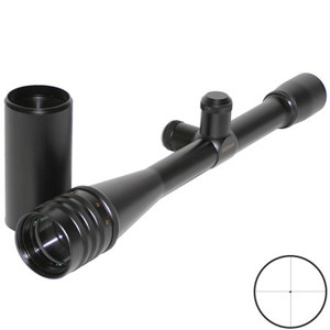  Weaver 24x40mm Target T Series T-24 Riflescope, Matte Black Finish with 1/8 MOA Fine Crosshair Dot Reticle & Adjustable Objective. 
