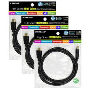 Xtreme Cable HDMI 1.4 Audio/Video Cable for 3D HDTV - 6 Feet (3 Pc.) #71146K3: Picture 1 regular