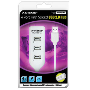 Xtreme Cables 4 Port High Speed USB Hub with Short Cable: Picture 1 regular