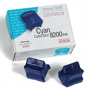  Xerox 016-2041-00 Cyan ColorStix for Phaser 8200 Series Printers, 2 Sticks, 2800 Pages Yield 