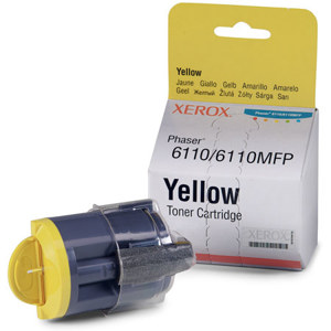  Xerox 106R01273 Yellow Toner Cartridge for Phaser 6110 and Phaser 6110MFP Series Printer, 1000 Pages Yield 
