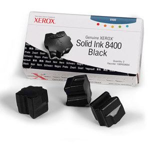  Xerox 108R00604 Black Solid Ink Sticks for Phaser 8400 Series Printer, Three Sticks, 3400 Pages Yield 