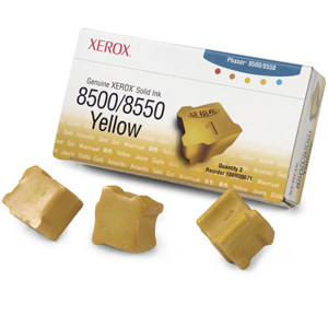  Xerox 108R00671 Yellow ColorStiks for Phaser 8500/8550 Series Printer, 3 Sticks, 3000 Pages Yield 