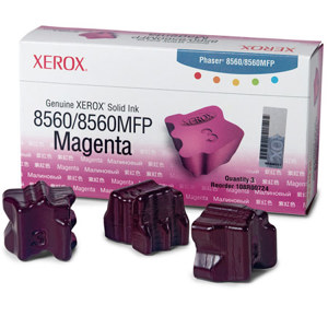  Xerox 108R00724 Magenta Solid Ink for Phaser 8560MFP/ 8560 Series Printer, 3 Sticks, 3400 Pages Yield 