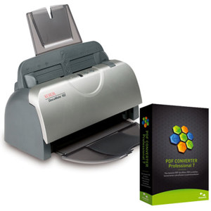  Xerox DocuMate 152 Color ADF 8.5x14" Duplex Scanner - Bundle - with Nuance PDF Converter Professional 7.0 Student Software for Windows 