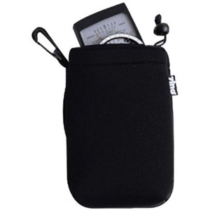  Zing Drawstring Lens Pouch Medium - Black with Black Top Hem (7" long/4"diameter) 