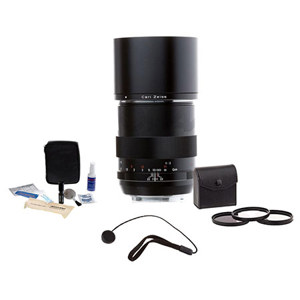  Zeiss 100mm F/2 Makro Planar ZE Manual Focus Macro Lens Kit, for Canon EOS SLR Cameras, with 67mm Filter Kit, Lens Cap Leash, Professional Lens Cleaning Kit, 