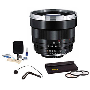 Zeiss 85mm f/1.4 Planar T* ZF.2 Manual Focus Lens Kit, for Nikon F (AI-S) Bayonet SLR System. with Tiffen 72mm Photo Essentials Filter Kit, Lens Cap Leash, Professional Lens Cleaning Kit,