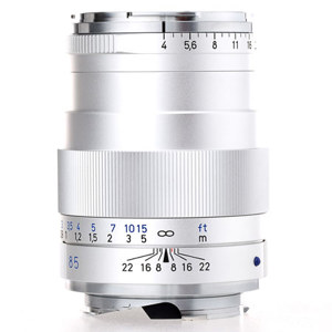  Zeiss 85mm f/4 Tele-Tessar T* ZM Lens, for  and Leica M Mount Cameras, Silver 