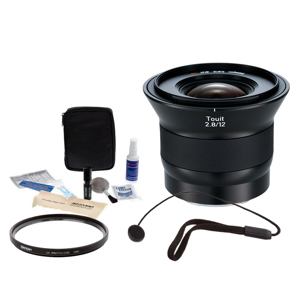  Zeiss 12mm f/2.8 Touit Series for Sony E-mount NEX Cameras - Bundle - with Heliopan 67mm UV 16 Layer Multi-Coated Filter, Flashpoint CapKeeper Model CK-2 Lens Cap Leash, and Adorama 1836A Cleaning Kit for Optics and Cameras 