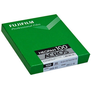 Fujifilm Acros 100,4x5in CutSheet Black/White Film 20Sh: Picture 1 regular