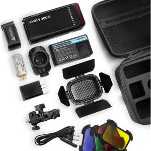 Flashpoint eVOLV 200 R2 TTL Pocket Flash with Barndoor Kit (Godox AD200)
