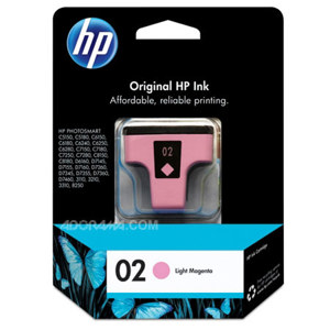  HP # 02 Light Magenta Ink Cartridge for many Photosmart Inkjet Printers, 4.5ml. 