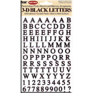 Pioneer Self-Adhesive 3-D Black Letters: Picture 1 regular