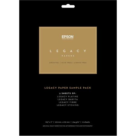 Epson Legacy Paper Sample Pack, 8.5x11", 16 Sheets (4 of Each)