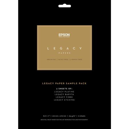 Epson Legacy Paper Sample Pack, 8.5x11", 16 Sheets (4 of Each)