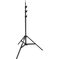 Avenger High 13.1' Alu-Baby 40 Stand with One Lazy Leg & 5/8" Mounting Stud, 3 Riser, 4 Sections, Black Aluminum