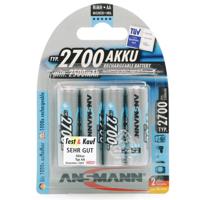 Ansmann AA Rechargeable Batteries, 2700mAh Nickel Metal Hydride, Pack of Four.