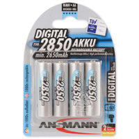 Ansmann AA Nickel Metal hydride 2850mah Rechargeable Batteries, Pack of Four