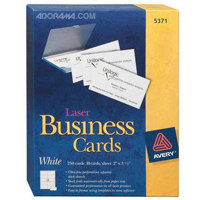 Avery Dennison Laser Perforated White Business Cards, 250 2" x 3.5" Cards