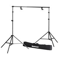 Bogen Black Free Standing Background Support System, with Crossbar & Stands