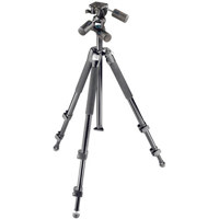 Bogen - Manfrotto Wilderness Tripod Kit with 3221WN Tripod, 3030 3-Way Pan/Tilt Head with Quick Release & 3044 Strap