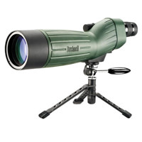 Bushnell Trophy 65mm Waterproof & Rubber Armored Straight View Spotting Scope with 20-60x Zoom Eyepiece, Tripod & 2 Cases.
