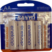Sanyo Eneloop AA Rechargeable NiMH (2000 mAh)Batteries (4 Pack)
