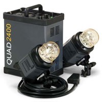 Bowens QUAD 2400 Two Flash Head Studio Set, 2400 Total Watt Seconds, with 110 Volt US Power Cable.