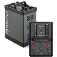 Bowens QUAD 2400, 2400 Watt Second Asymmetrical Power Pack with 2 Outlets, with US Mains, 110-120 V.