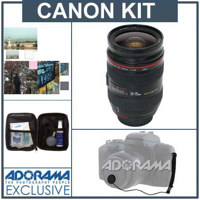Canon EF 24-70mm f/2.8L USM AF Lens Kit, USA with Tiffen 77mm Wide Angle Filter Kit, Lens Cap Leash, Professional Lens Cleaning Kit,