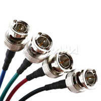 Comprehensive 15 Pin Computer Plug to Four BNC Plugs, RGB + Sync, 10'.