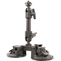 Delkin Fat Gecko, Dual Suction Cup Camera Mount with Ball Head for Cars, Motorcycles & Bicycles, Supports up to 6 lbs.