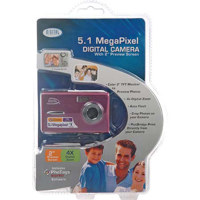 Digital Concepts 5.1mp Digital Point & Shoot Camera with AutoFlash, 4x Digital Zoom, 1.5" TFT Monitor, SD Card Slot, Silver