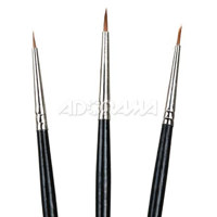 Adorama Retouching Brush Set, #000, #00 & #0 Size, for Retouching Black & White and Color Prints, Set of Three