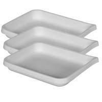 Cesco Plastic Print Developing Tray with Flat Bottom, 8" x 10" x 3" Deep, Set of Three Trays.