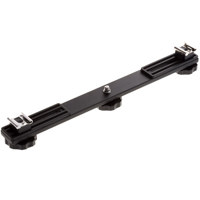 Adorama Straight Bracket with Two Adjustable Flash Shoe Mounts