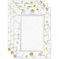 Collector's Gallery Tinted Embossed Stars Photo Greeting Cards for Your 3.5" x 5" or 4" x 6" Picture, Pack of Three Cards.