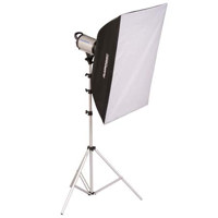 Flashpoint II 320 Monolight Kit, 150 Watt Second, One Monolight Kit with 10' Air Cushioned Light Stand and 24" x 36" Softbox