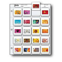 Print File Archival 35mm Slide Pages Holds Twenty 2" x 2" Mounted Transparencies, Top Loading, Pack of 25