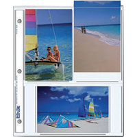 Print File Archival Photo Pages Holds Six 4" x 6" Prints, Pack of 25